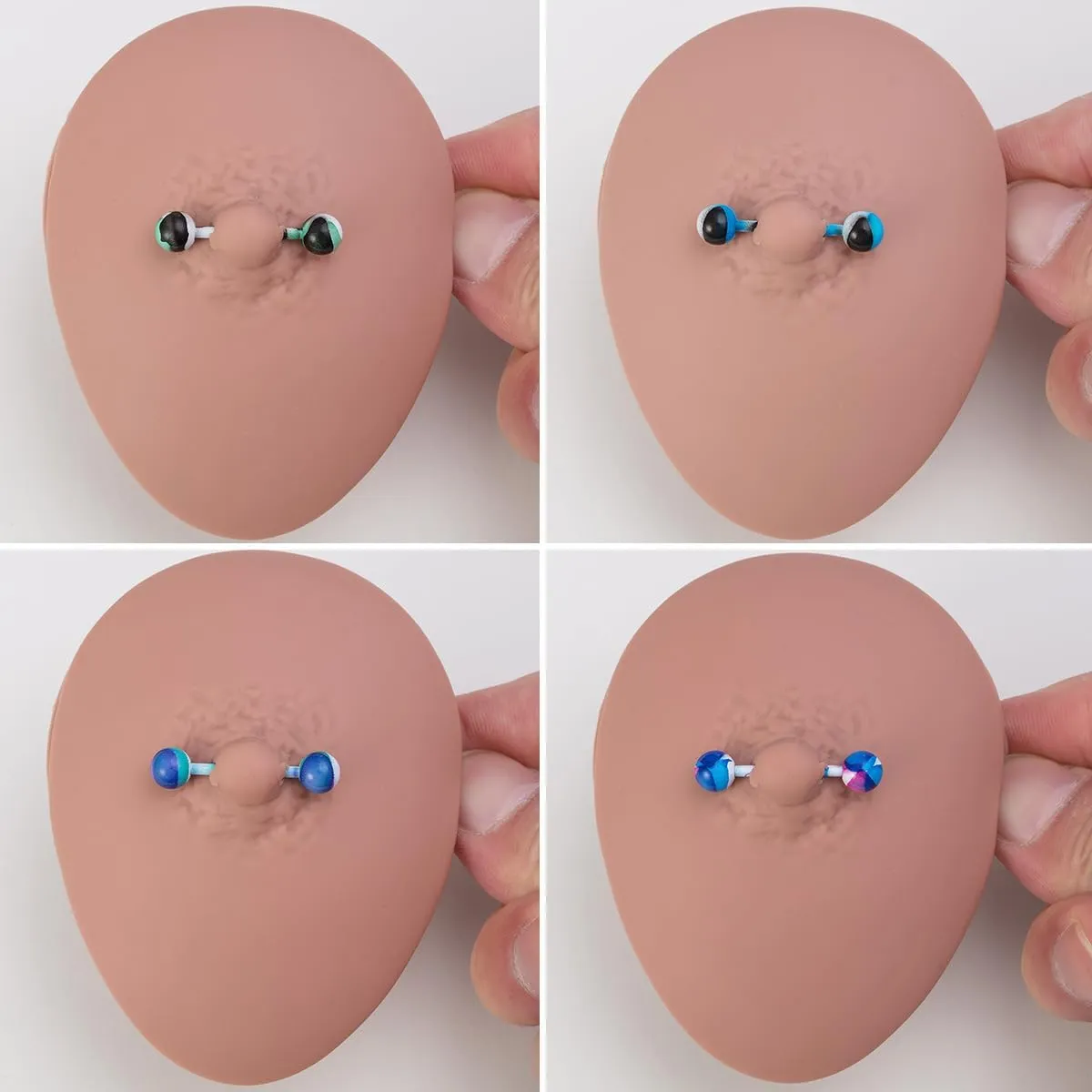 14G Colorful Ball Nipple Rings for Women Stainless Steel Nipplerings Nipple Shield Studs Tongue Rings Tongue Studs Straight Barbell Body Piercing Jewelry