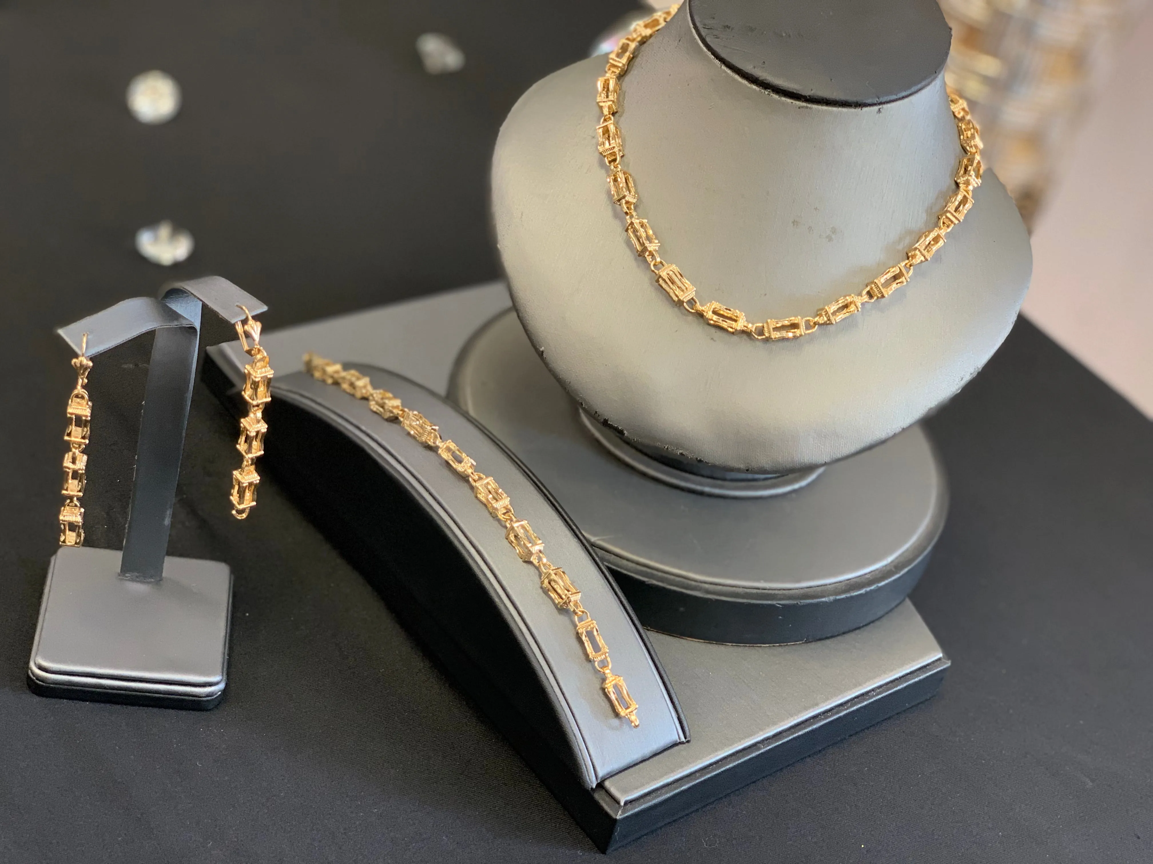 18k Gold Dipped Afro Link Set