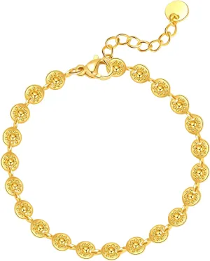 18K Gold Plated Clover Lucky Bracelet Tiny CuteClover Pendant Bracelet for Women Wrist Jewelry Heart Bracelet for Women Stainless Steel Heart Pendant Link Bracelet Link Bracelet Adjustable Link Bracelet