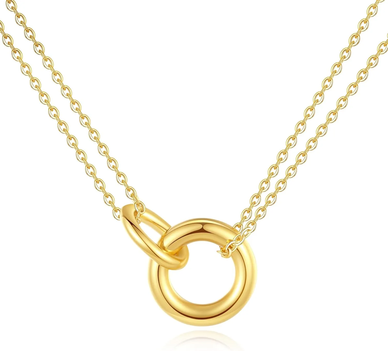 18K Gold Plated CZ Cross Pearl Heart Pendant Necklace Charm Dainty Chains Necklaces for Women