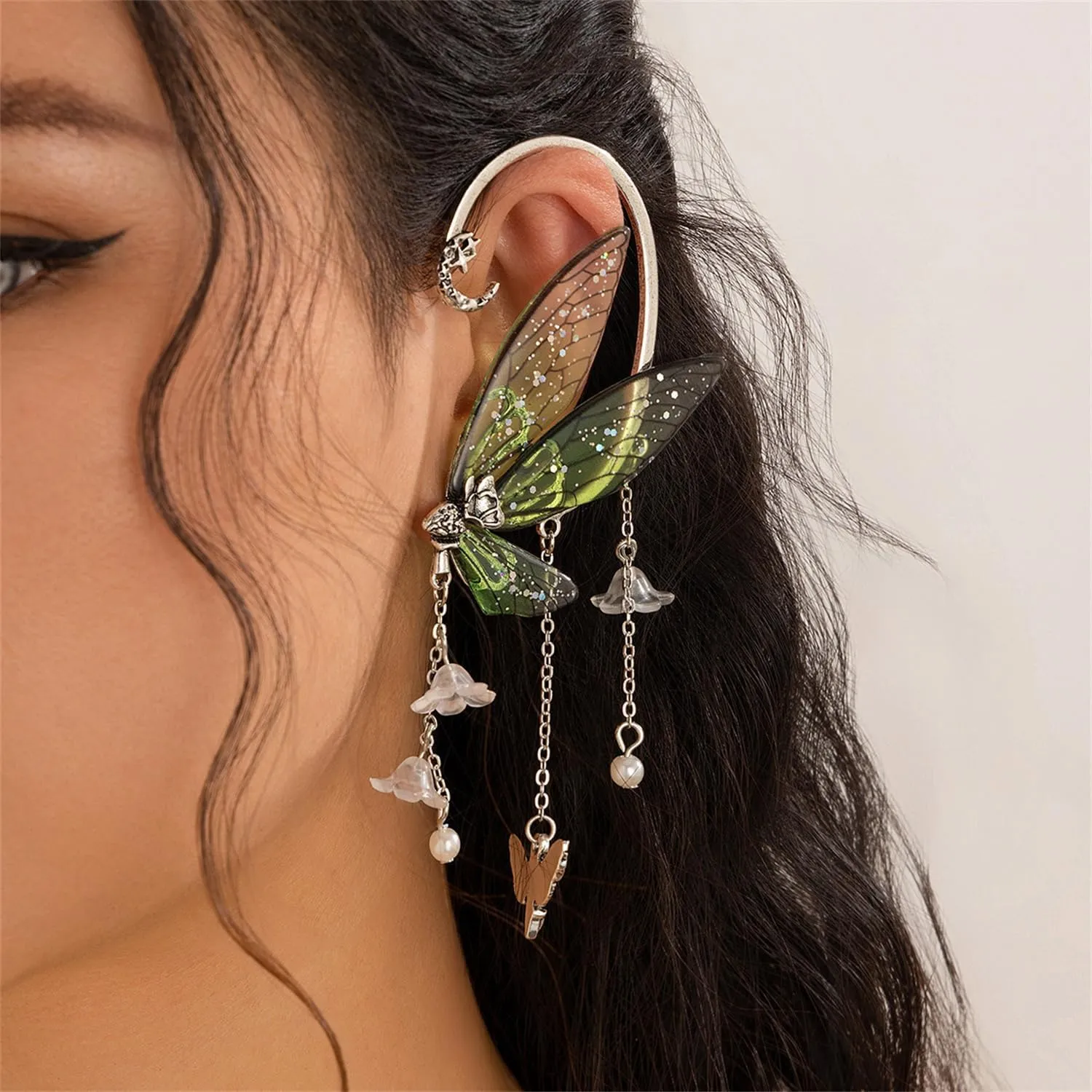 1pc Butterfly Tassel Earrings Butterfly Ear Cuffs Butterfly Flower Tassel Earrings Jewelry Gifts butterfly wings ear studs, exquisite jewelry for women