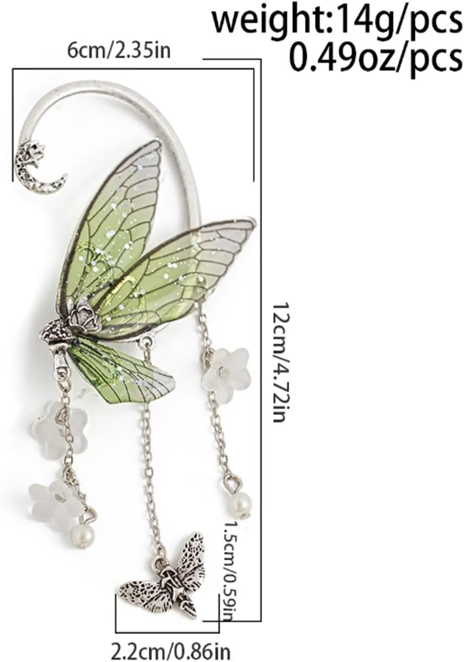 1pc Butterfly Tassel Earrings Butterfly Ear Cuffs Butterfly Flower Tassel Earrings Jewelry Gifts butterfly wings ear studs, exquisite jewelry for women
