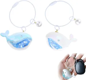2 Pcs Whale Keychains, Cute Animal Key Chains Car Keyrings Bag Charms Pendant for Car Keys, Backpack, Purse, Wallet