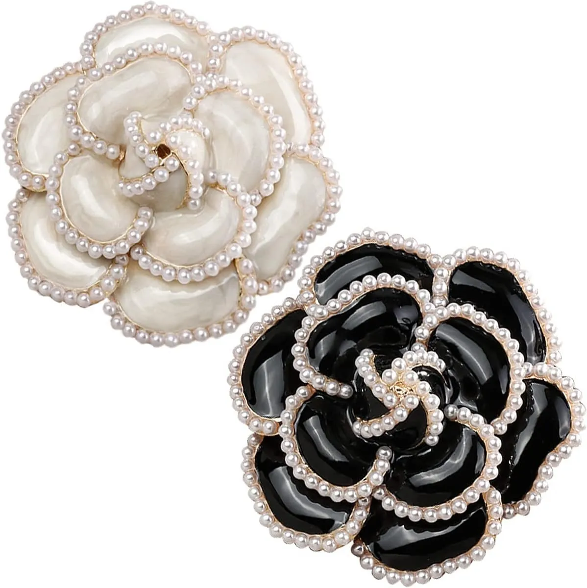 2 Pieces Flower Brooch Pin Petal Elegant Exquisite Art Brooch for Women Wedding Banquet Party Brooch Simple Pin