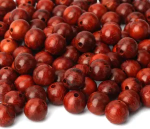 200pcs 6mm Natural Sandalwood Round Beads Gorgeous Craft Handmade Polished Spacer Mala Pray Beads with Elastic Cord for Bracelets DIY Rosary Tasbih Jewelry Making