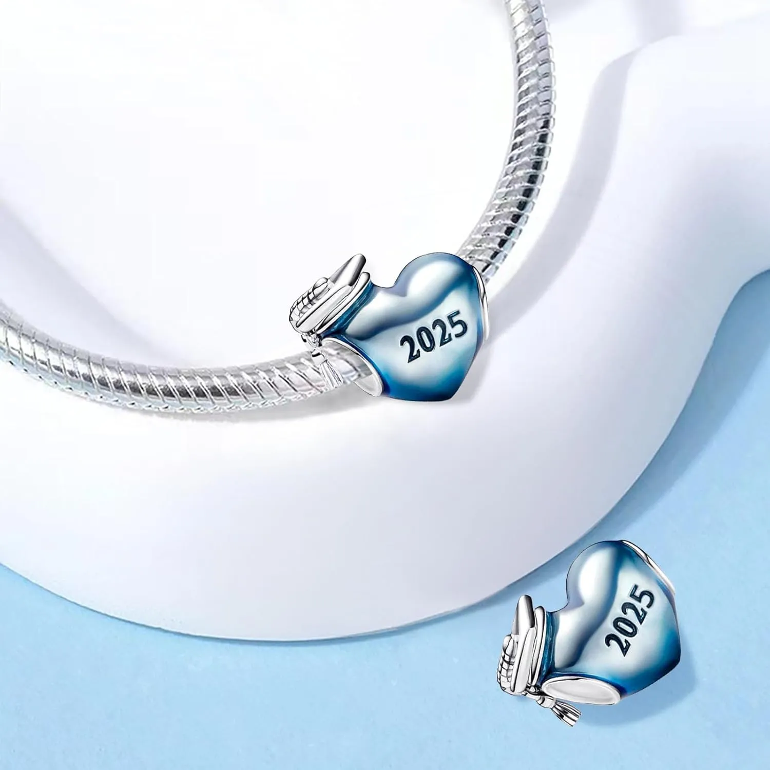 2025 Graduation Pink Cap Charms Owls Compatible for Bracelets Heart Charm Graduation Jewellery Present for Women