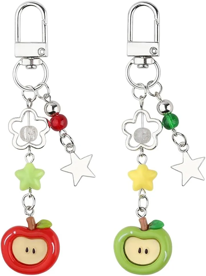2pcs Fruit Key Chains Women Cute Keychains Stylish Key Chain Phone Charm Bag Charms Womens Keychain Accessories