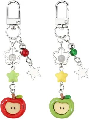 2pcs Fruit Key Chains Women Cute Keychains Stylish Key Chain Phone Charm Bag Charms Womens Keychain Accessories