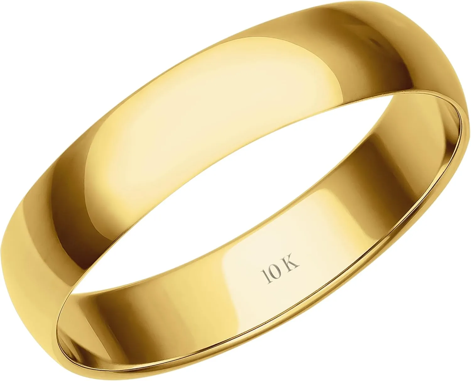 4MM Men's Gold Wedding Band - Lightweight Wedding Ring for Men; 10K or 14K Gold Jewelry in Yellow, White, or Rose Gold; Plain Mens Wedding Band; Classic Gold Rings for Men by Brilliant Expressions
