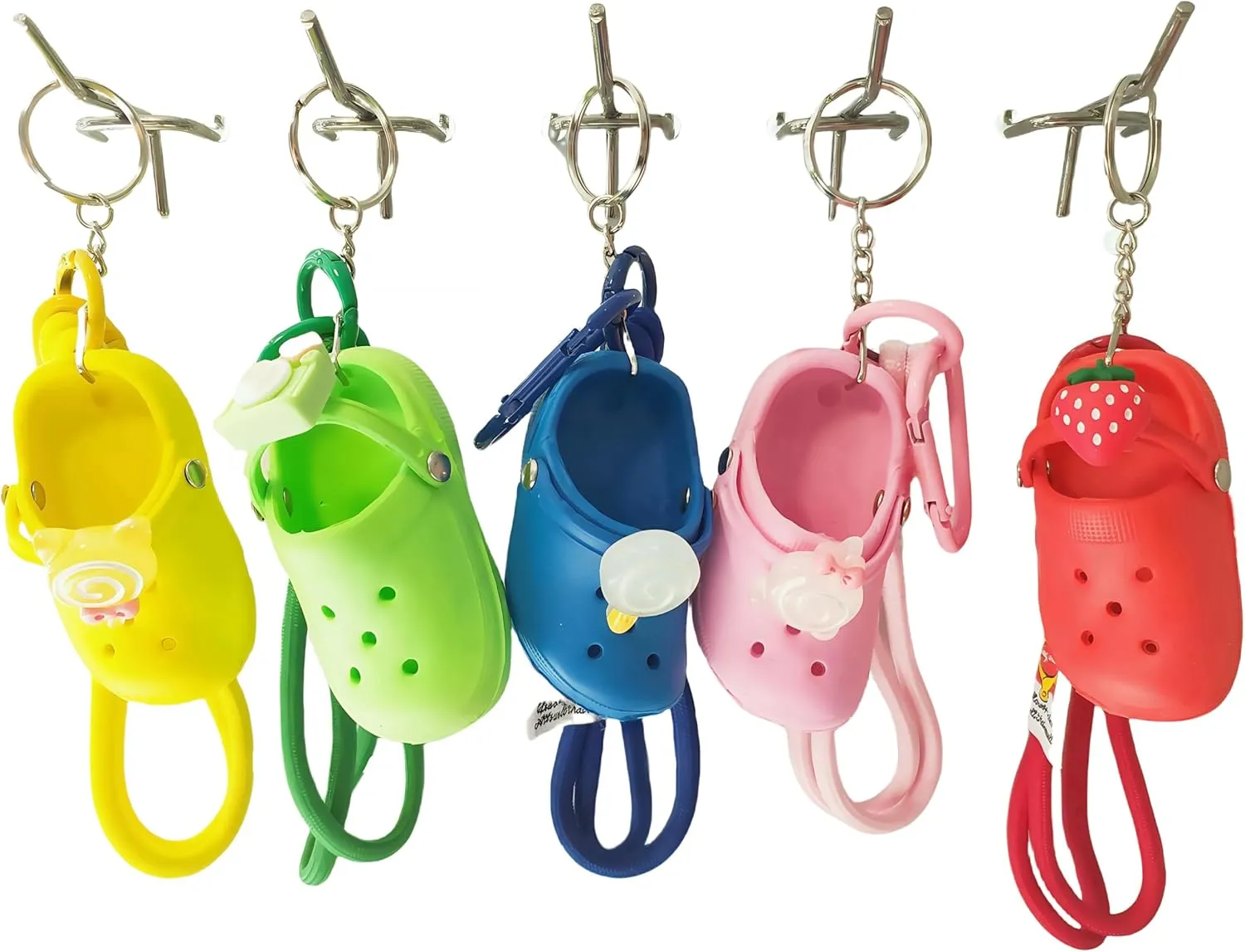 5pack shoe keychain Cute Slipper Keyring keychain set backpack keychain Backpack Key cute Chains KeyRing for Kids Adults