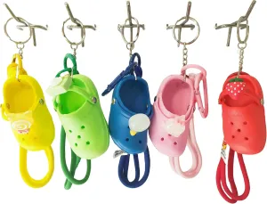 5pack shoe keychain Cute Slipper Keyring keychain set backpack keychain Backpack Key cute Chains KeyRing for Kids Adults