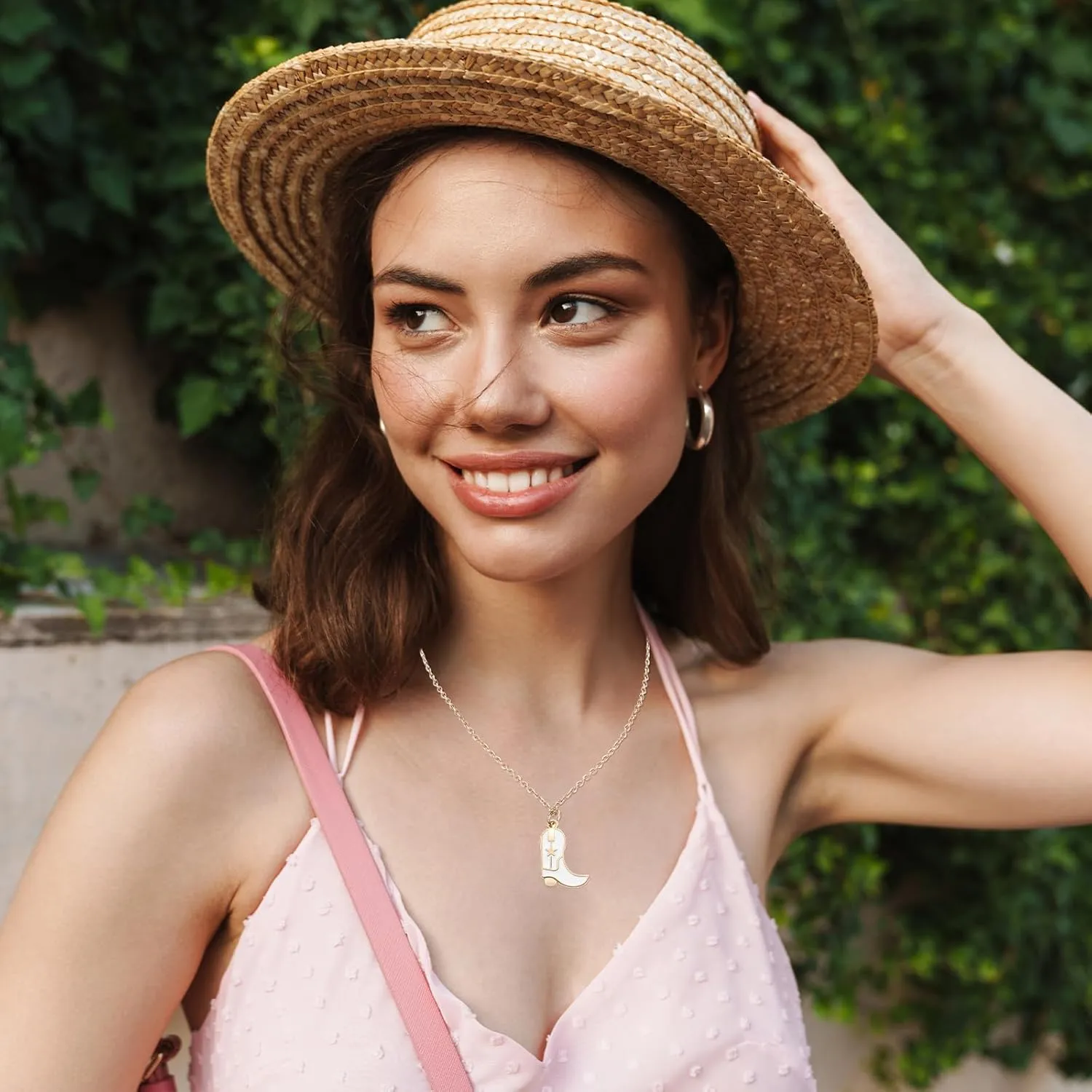 6 Pcs Cowboy Boot Necklace Western Cowgirl Necklace Cowboy Hat Pendant Western Style Jewelry Gifts for Women