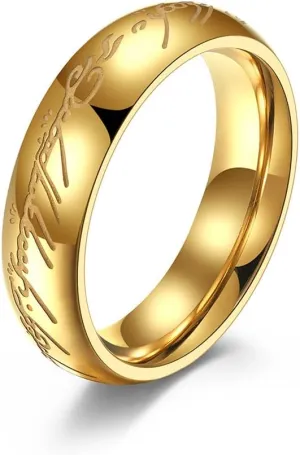 6mm Lord of The Rings Ring for Men and Women Gold Silver Magic Ring Luminous Glow Ring Glowing in The Dark Wedding Band Comfort Fit