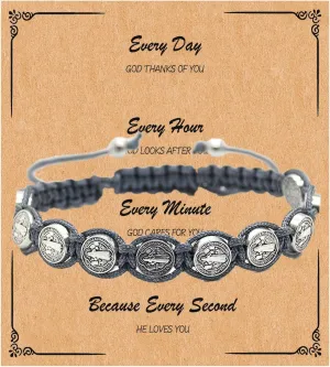72ore Saints Bracelet for Women Men Catholic Bracelet Adjustable Cord Bracelets Religious Bracelet Rosary Bracelet Religious Gift Confirmation Gift Catholic Gift Christmas Gift for Men