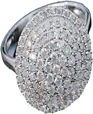 925 Silver Fashion Exquisite Full Diamond Disc Ring Set AAA Zircon Ring Zircon Ring Women's Jewelry Found Earrings (US Code 7)