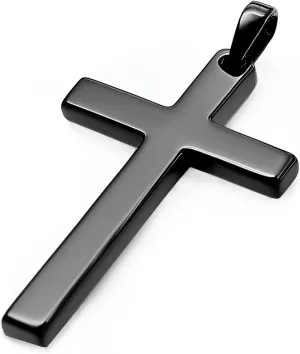 925 Sterling Silver Cross Simple Pendant Necklace for Men