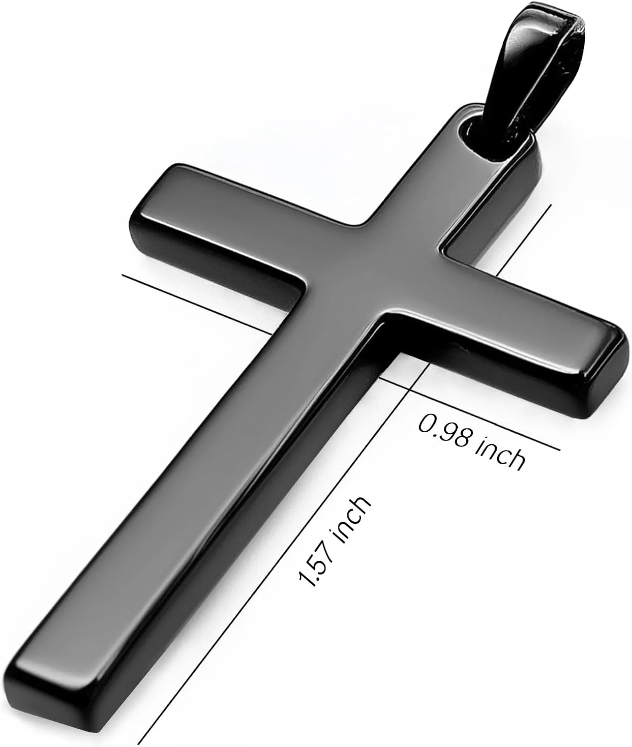 925 Sterling Silver Cross Simple Pendant Necklace for Men