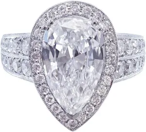 925 Sterling Silver Exquisite Large Drop Shaped Zircon Ladies Diamond Ring - Female Jewelry Found Earrings (US Code 10)