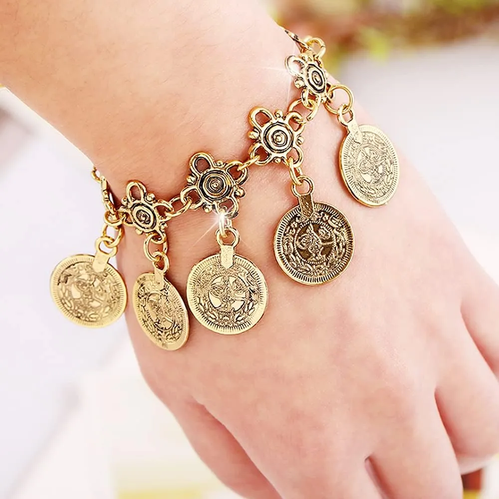 Adjustable Charming Bohemian Coins Bracelet Summer Boho Tassel Barefoot Beach Foot Chain Anklet Fashion Jewelry for Women