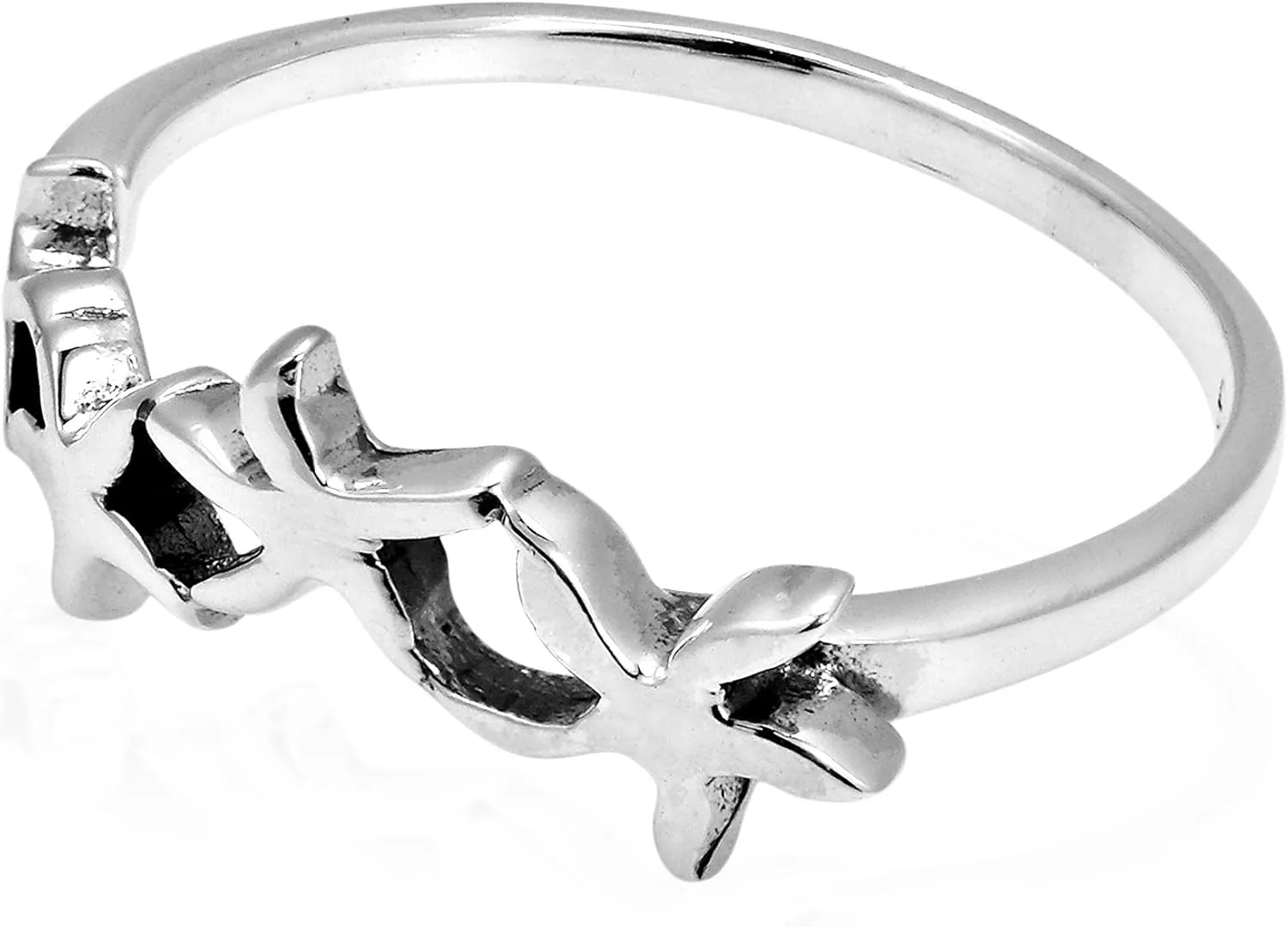 AeraVida Charming Linked Starfish .925 Sterling Silver Ring | Starfish Ring For Women | Sterling Silver Ring | Starfish Sterling Silver Ring