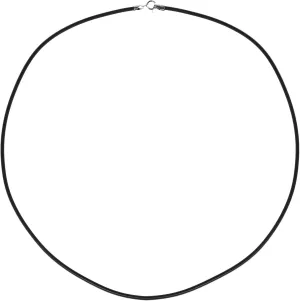 AeraVida Simple and Versatile 2mm Black Rubber Cord 16'', 18'', 20'', 24'' Necklace with .925 Sterling Silver Clasp for Casual Everyday Fashion | Mens Necklace