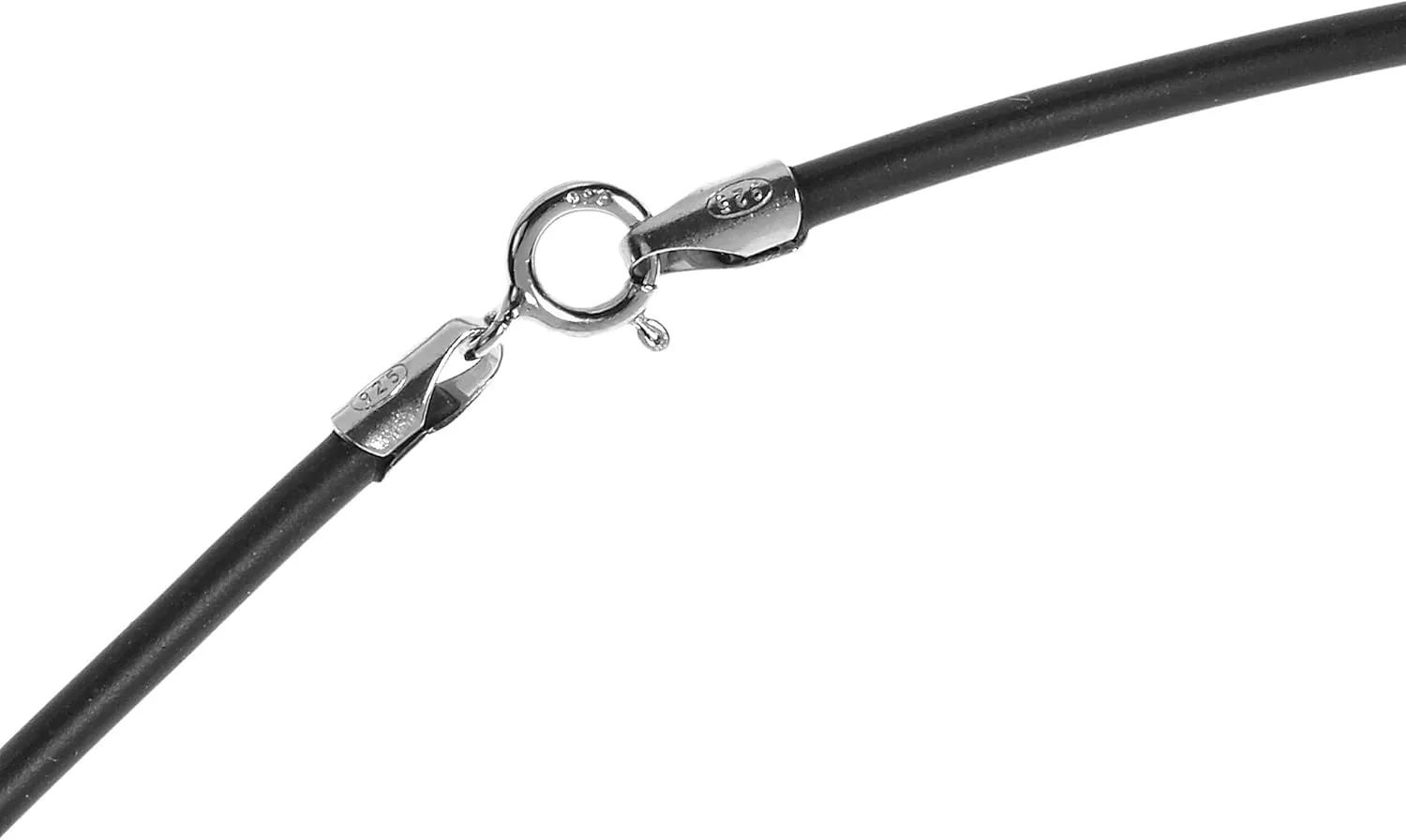 AeraVida Simple and Versatile 2mm Black Rubber Cord 16'', 18'', 20'', 24'' Necklace with .925 Sterling Silver Clasp for Casual Everyday Fashion | Mens Necklace