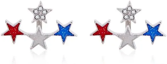 American Flag Earrings Patriotic Red White Blue USA Earring,4th of July Drop Dangle Earring Independence Day Earrings Jewelry for Women