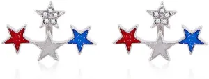 American Flag Earrings Patriotic Red White Blue USA Earring,4th of July Drop Dangle Earring Independence Day Earrings Jewelry for Women