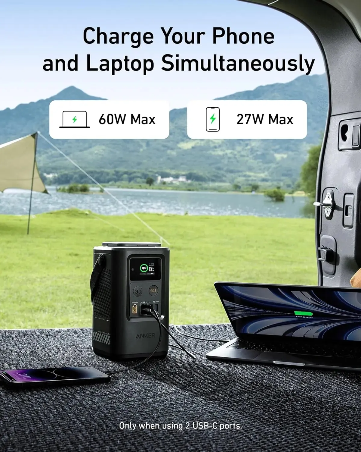 Anker Power Bank 548 Power Station 60000mAh Portable 87W Outdoor Generator A1294