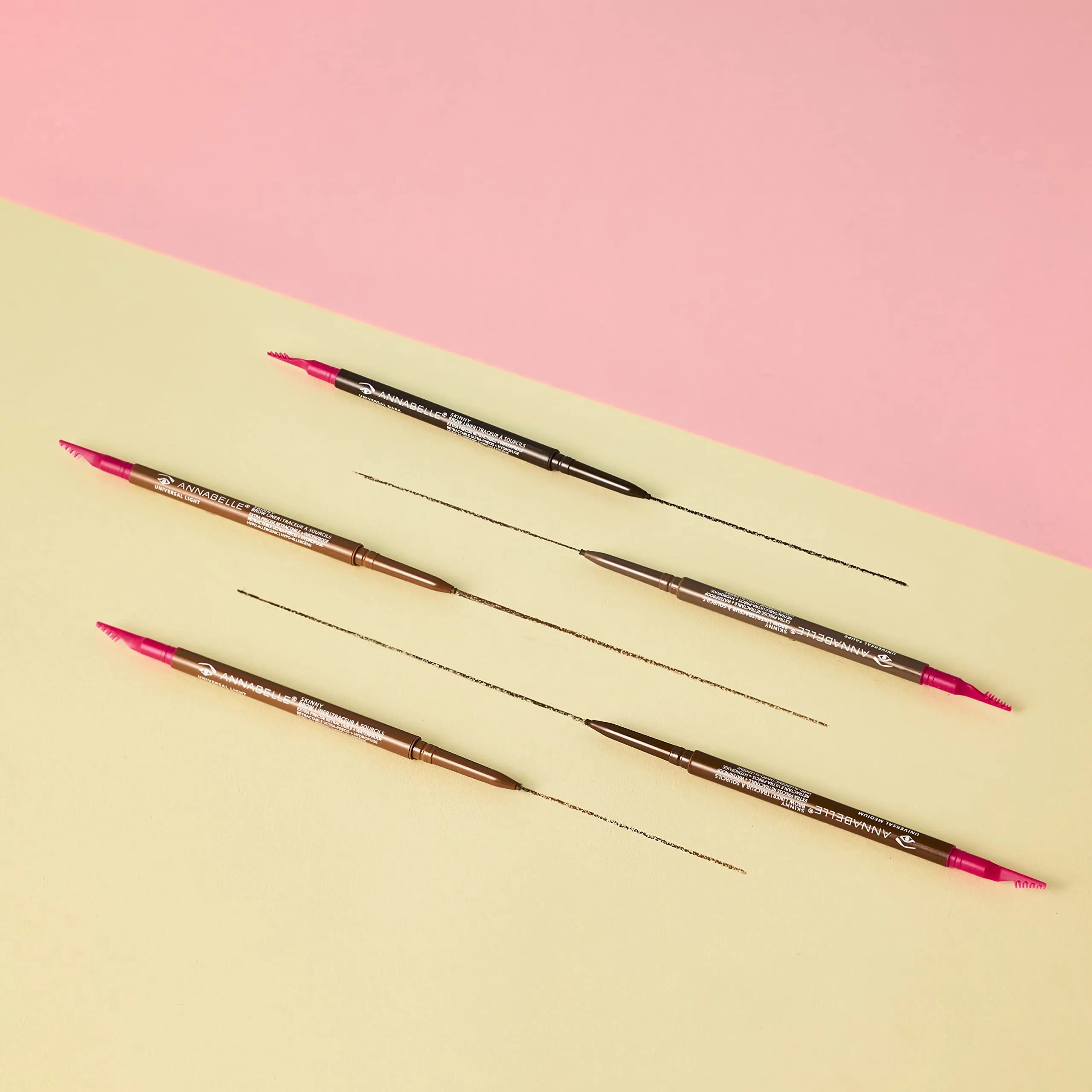 Annabelle Skinny Brow Liner, Universal Ebony, Eyebrow Pencil, Extra Precise, Easy-To-Blend, Waterproof, Long-Lasting 10h Hypoallergenic, Cruelty-Free, 0.09 g