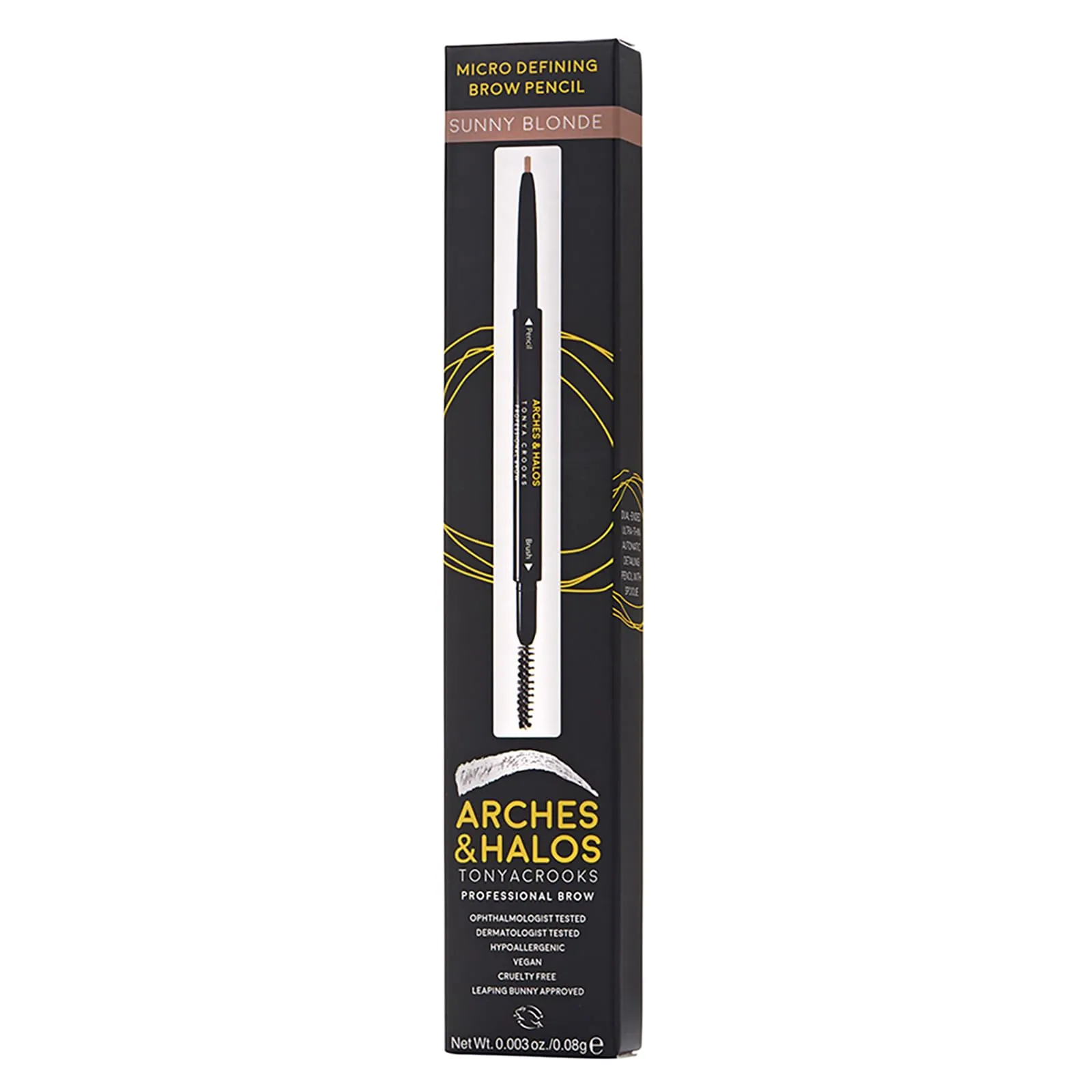 Arches & Halos Micro Defining Brow Pencil - For a Fuller and More Defined Brow, Long-Lasting, Smudge Proof - Vegan and Cruelty Free Makeup - Sunny Blonde, 0.003 oz