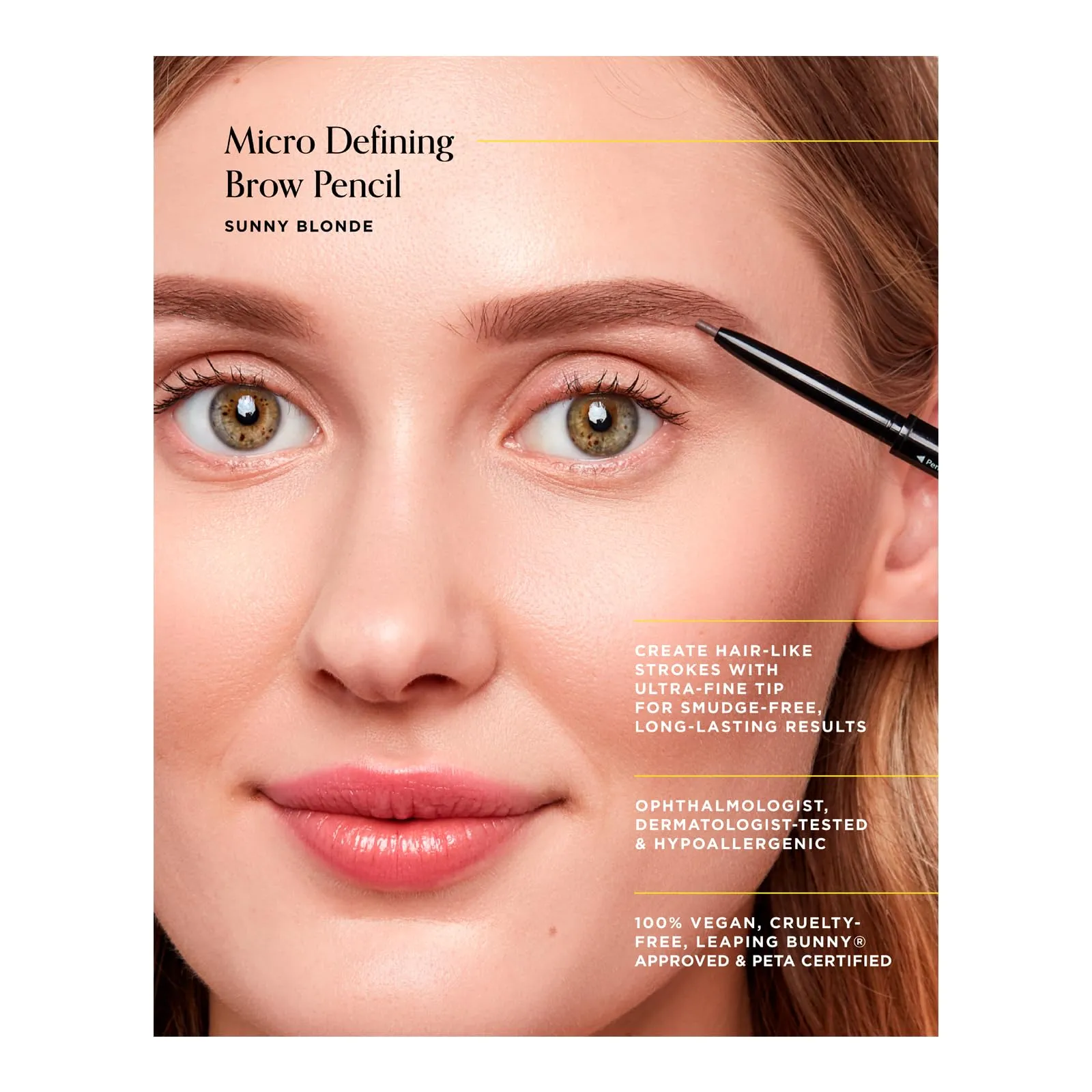 Arches & Halos Micro Defining Brow Pencil - For a Fuller and More Defined Brow, Long-Lasting, Smudge Proof - Vegan and Cruelty Free Makeup - Sunny Blonde, 0.003 oz