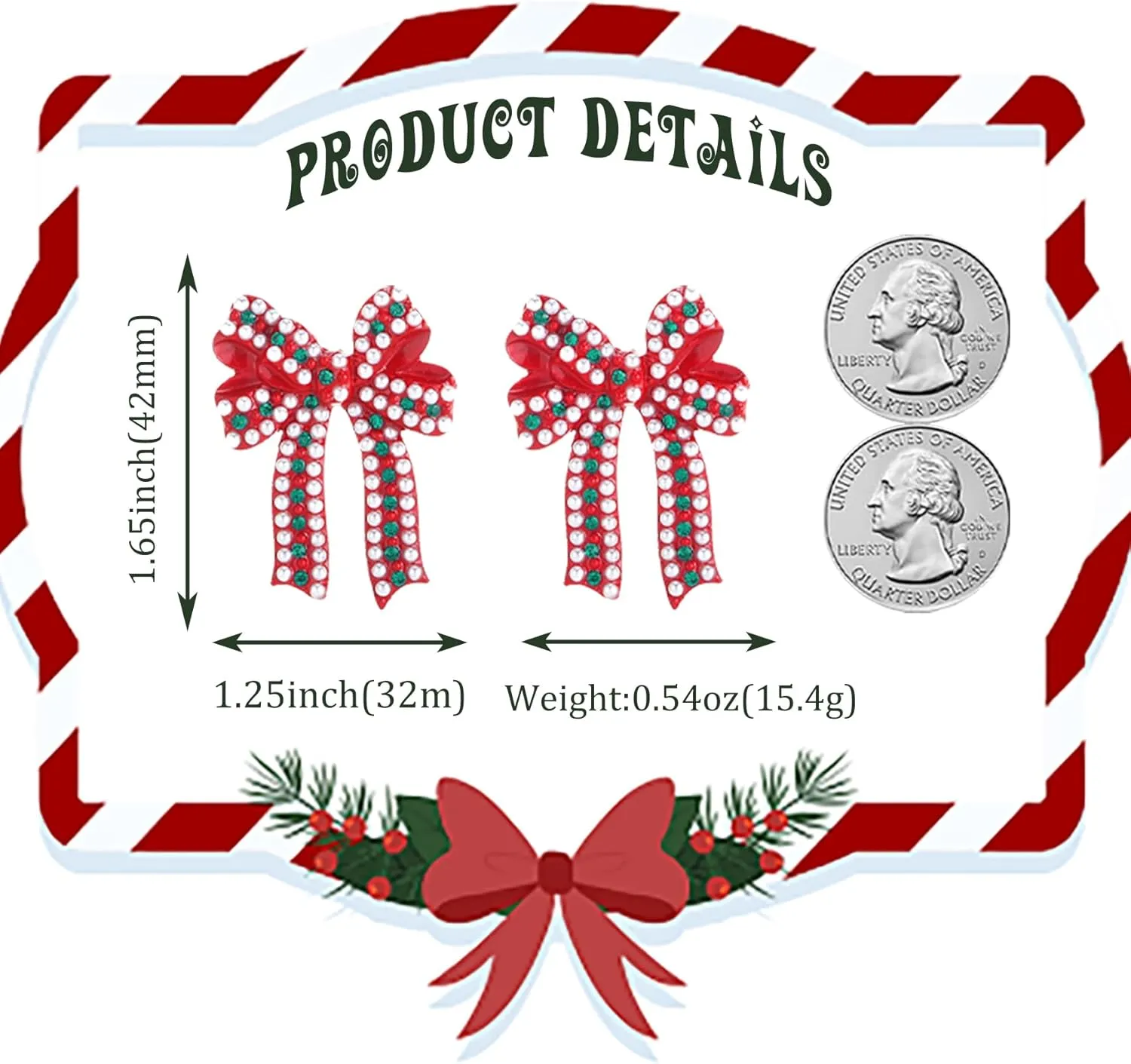 ATIMIGO Merry Christmas Drop Dangle Earrings Cute Christmas Xmas Tree Light Bulb Snowman Santa Candy Cane Socks Red Bow Beaded Dangling Earrings for Women Christmas Gift