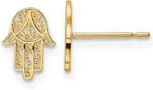 Avariah 14k Yellow Gold Hamsa Post Earrings - 8.7mm