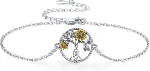 Axolotl/Panda/Raccon/Sunflower Bracelet for Women Girls 925 Sterling Silver Adjustable You are My Sunflower Wrist Bracelet Jewelry For Daughter Friends Birthday Gift