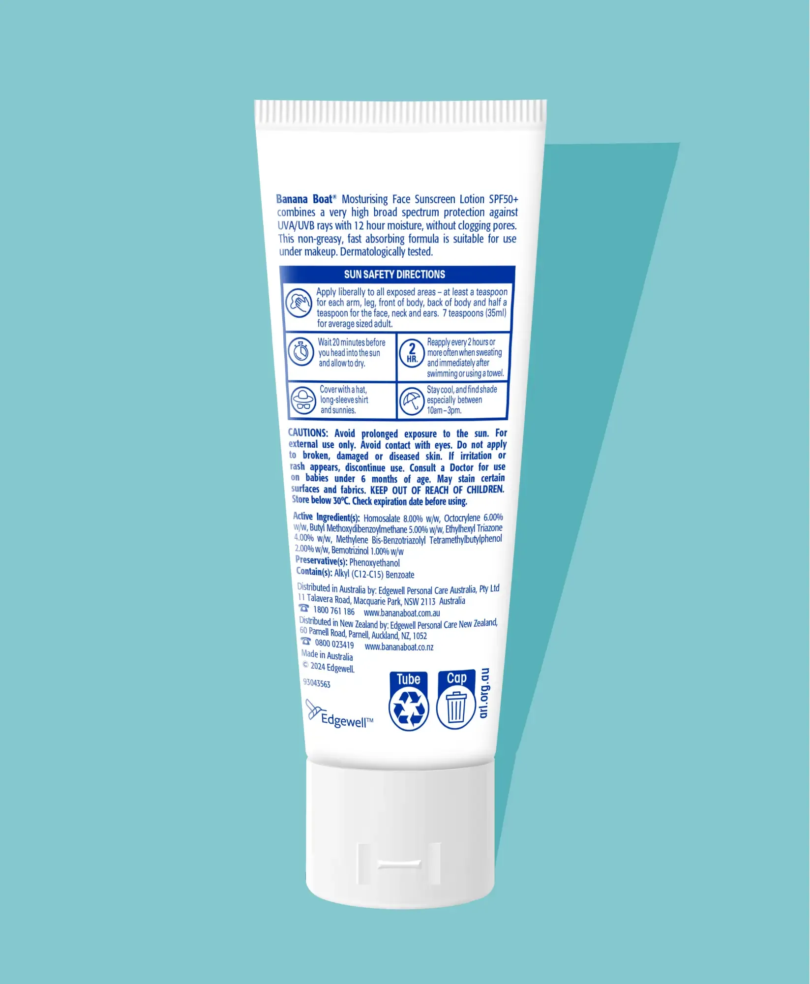 Banana Boat Moisturising Face Sunscreen Lotion SPF50  75G