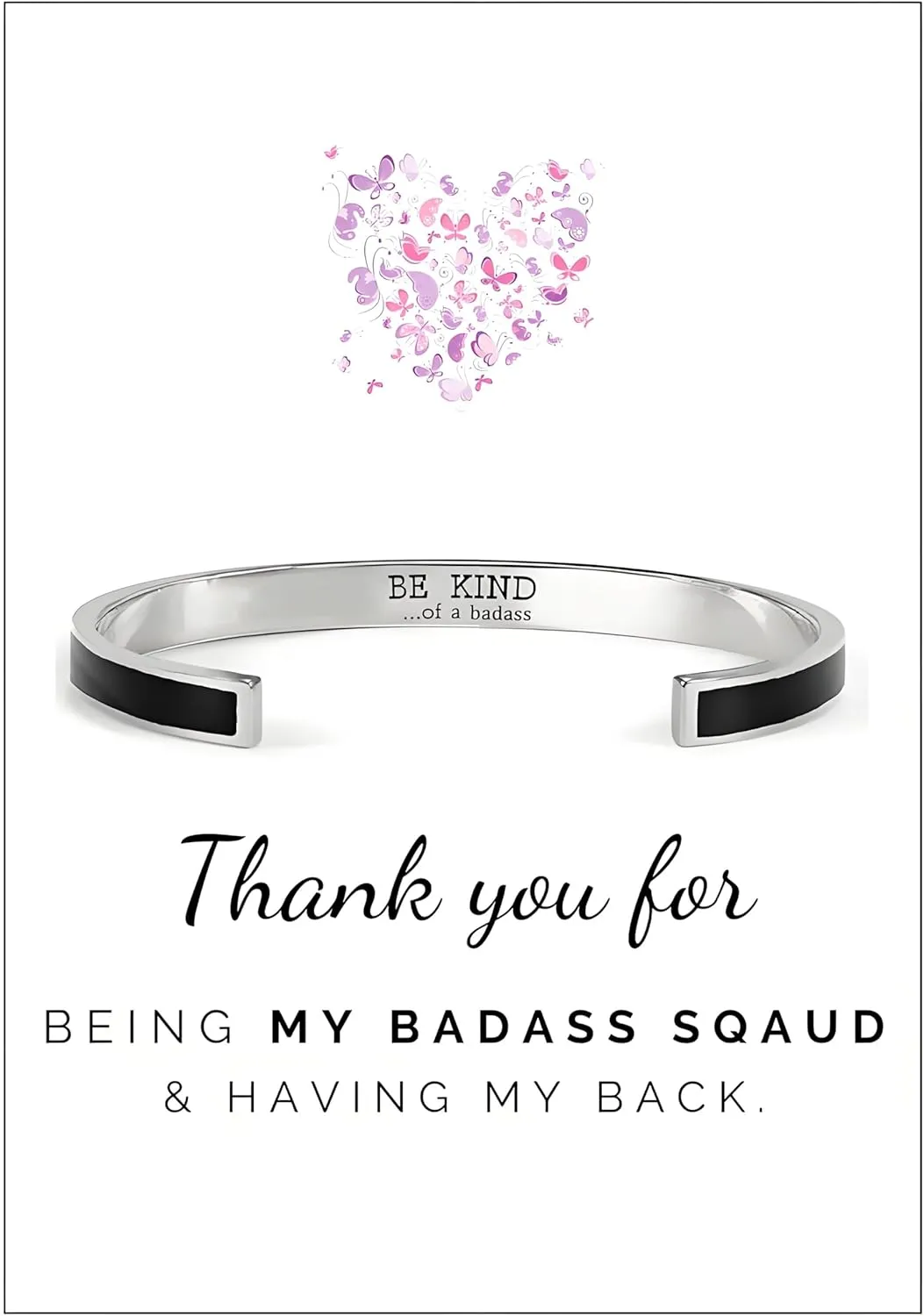 Be Kind of a Badass Bracelet For Women, Gold Silver Pink Bangle Bracelets With Hidden Message Couples BFF Friendship We Always Have Each Other's Back Bracelets Jewelry Gifts