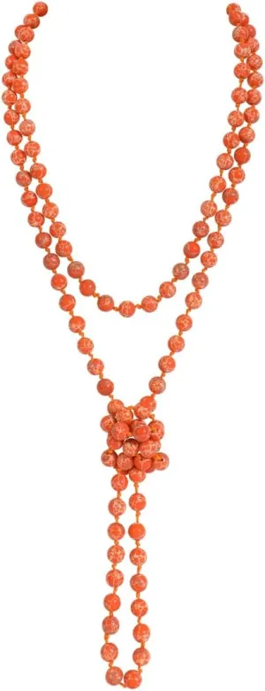 Bead Strand Versatile 60" Long Wrap Necklace - Handmade Knotted Multi Layer Sparkly Crystal, Semi Precious Natural Stone, Lava, Glass Faux Pearl