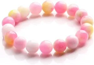 beaded bracelet,gemstone beads bracelet,natural Honey Peach Chalcedony crystal bracelet