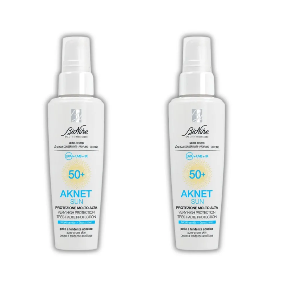 Bionike Aknet Sun Sunscreen Cream Gel Spf50  50 ml -2 Pack
