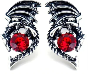 Blingsoul Dragon Earrings for Women - Black Dangle Sword Earrings Spike Jewelry Gifts for Women
