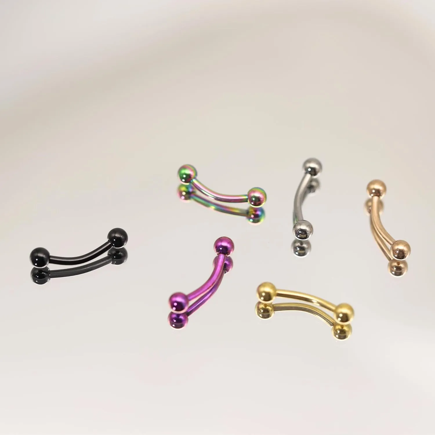 BLISI Titanium Septum Rings - 6pcs ASTM F136 Titanium Septum Jewelry 16G Nose Rings Hoop Helix Daith Cartilage Tragus Earrings 8mm 10mm in Silver, Gold, Rose Gold, Black, Pink, Rainbow, Blue, Green