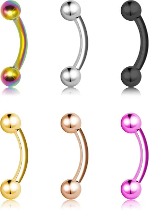 BLISI Titanium Septum Rings - 6pcs ASTM F136 Titanium Septum Jewelry 16G Nose Rings Hoop Helix Daith Cartilage Tragus Earrings 8mm 10mm in Silver, Gold, Rose Gold, Black, Pink, Rainbow, Blue, Green