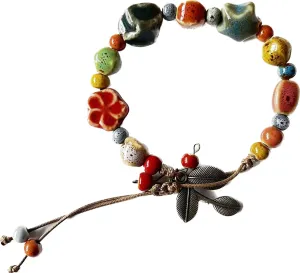 Bohemian Colorful Beaded Bracelets for Women,Adjustable Size Macram Braided Rope Hand Chain Vintage Funky Native American Jewelry Cute Hippie Accessory for Ladies Dressy Casual 2025