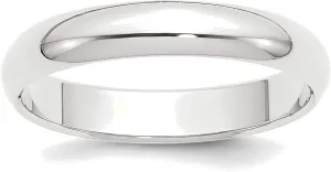 Bonyak Jewelry Platinum 4mm Half Round Wedding Band Size 9 Charming