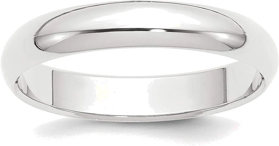 Bonyak Jewelry Platinum 4mm Half Round Wedding Band Size 9 Charming