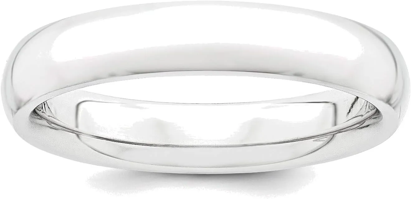 Bonyak Jewelry Platinum 4mm Lightweight Comfort-Fit Wedding Band Size 4.5 Charming