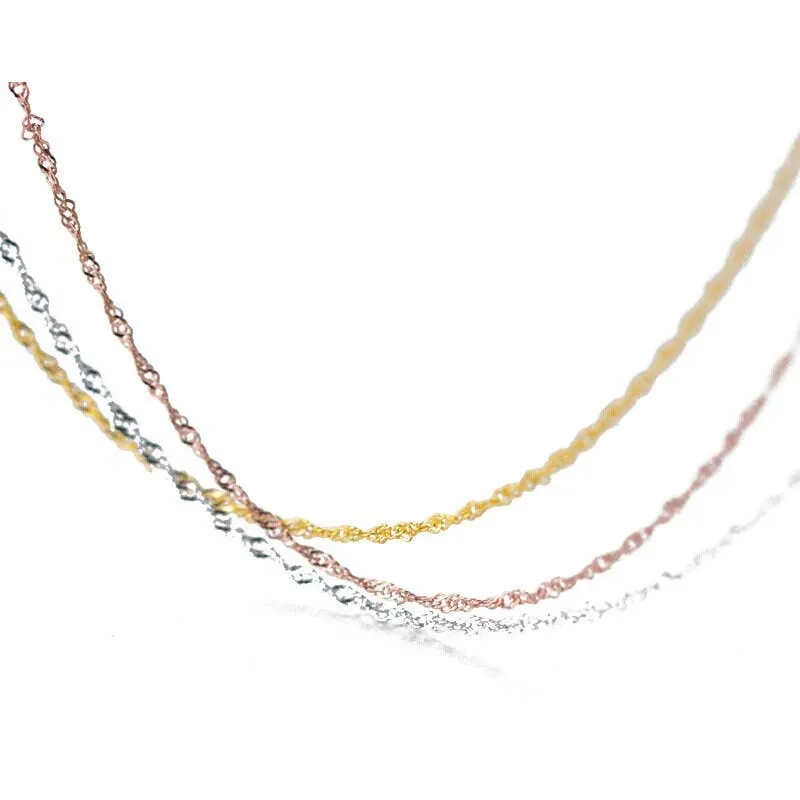 Box Cable Singapore Necklace Chain in 925 Sterling Silver: 50 Centimeters / Cable Chain