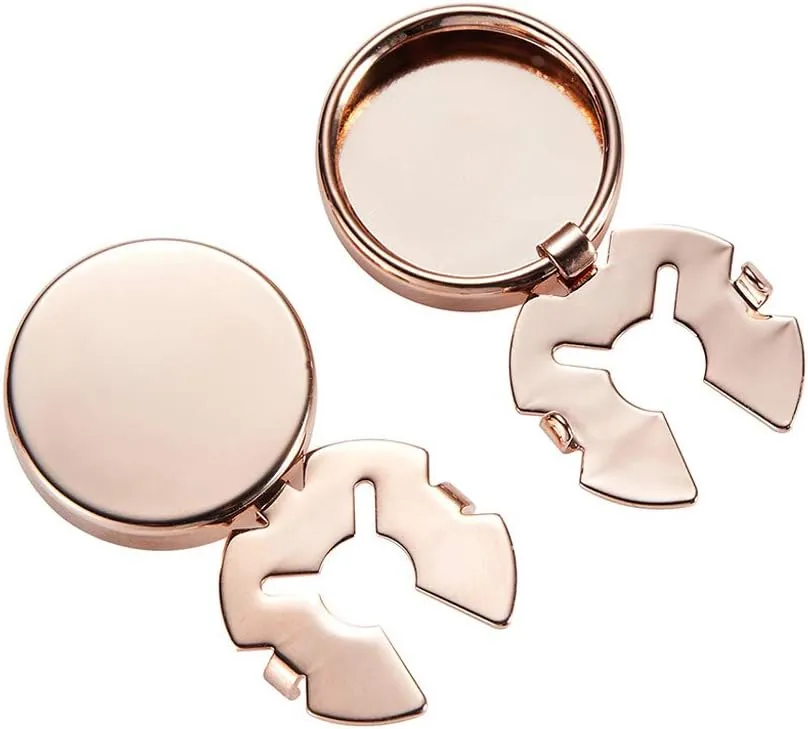 Brass Round Cuff Button Cover 1 Pair Imitation Cuff Links Cufflinks for Men's Wedding Formal Shirt