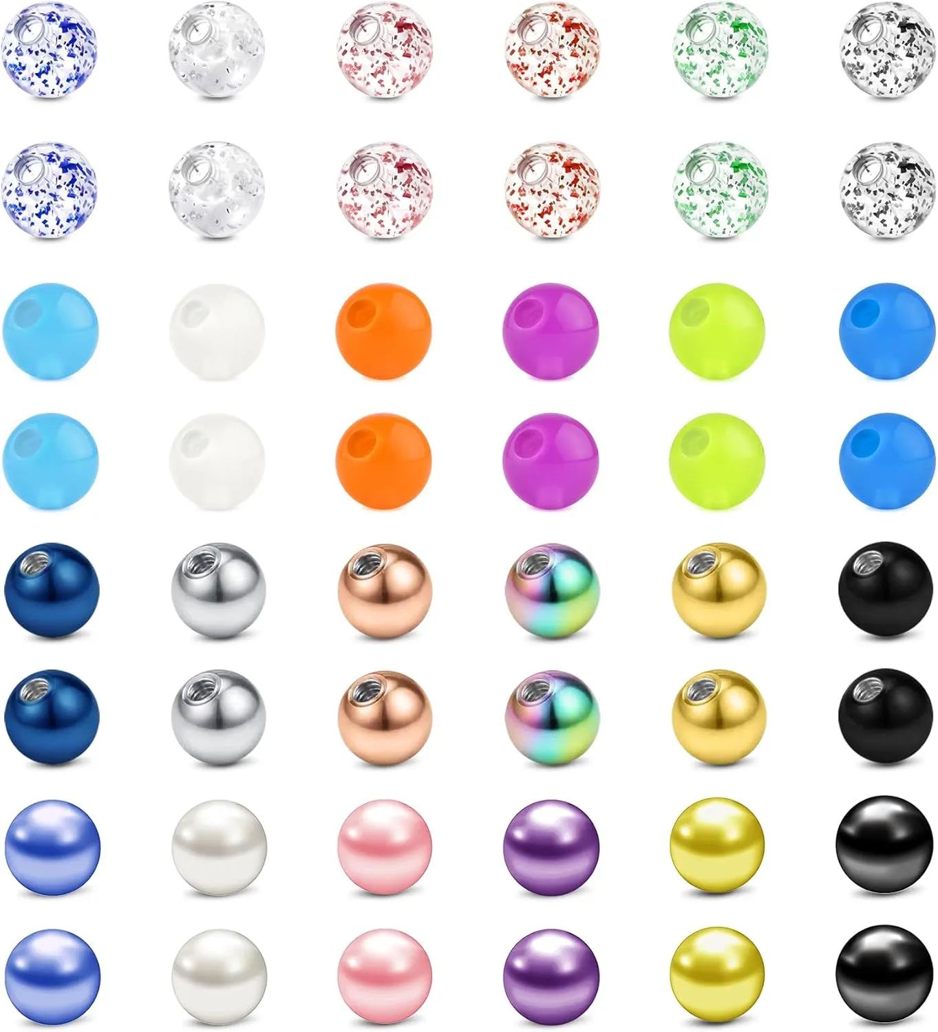 Briana Williams 16G 3mm Replacement Balls & 14G 5mm Piercing Balls & 16G 18G 2.5mm-8mm Piercing Balls for Body Jewelry Piercing Barbell Parts